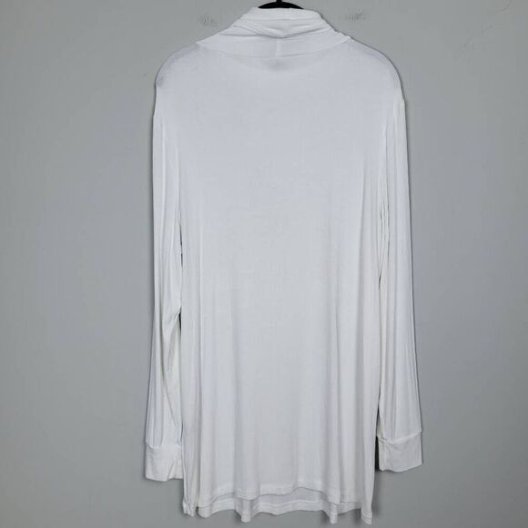 Universal Standard Womens L 3X Cowl Neck Tunic Top White Long Sleeve Lagenlook - Picture 2 of 7